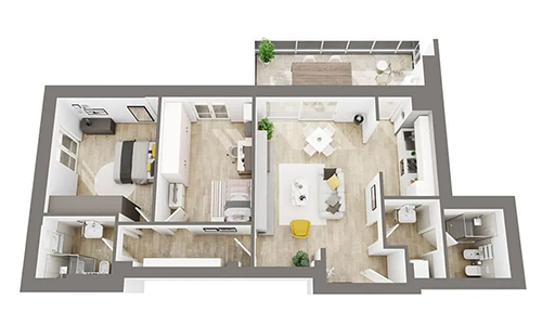 piantina-verde-Sigonio-carpi-cmb-immobiliare-due-camere
