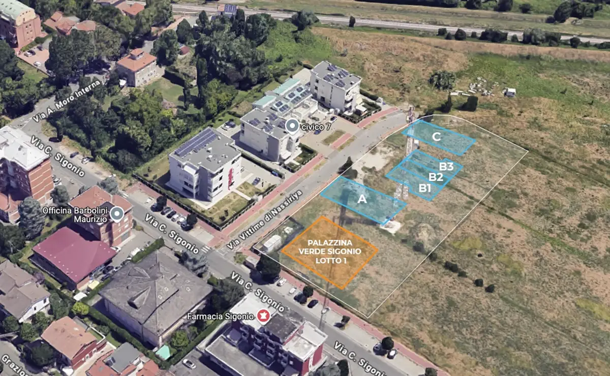 Mappa intervento lotto 2 e 4 in via sigonio Carpi CMB Immobiliare